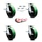 Service Caster 8 Inch Kingpinless Green Poly on Steel Wheel Caster Set Brake and Swivel Lock SCC-KP30S820-PUR-GB-SLB-BSL-4 - alternate 2